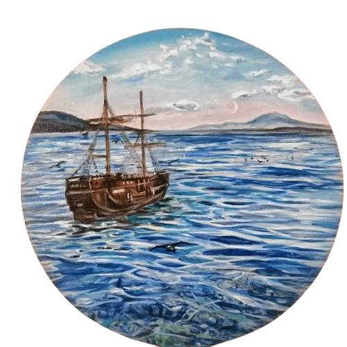 маслени и фосфорни бои (кръгла) - 30см